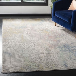 Meadow Gray/Gold 8 ft. x 10 ft. Geometric Abstract Area Rug
