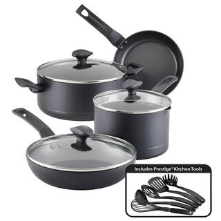 Farberware Smart Control Set Pentole Antiaderenti 14 Pezzi Azzurre: Coperchi Con Sfiato Vapore E Utensili Inclusi