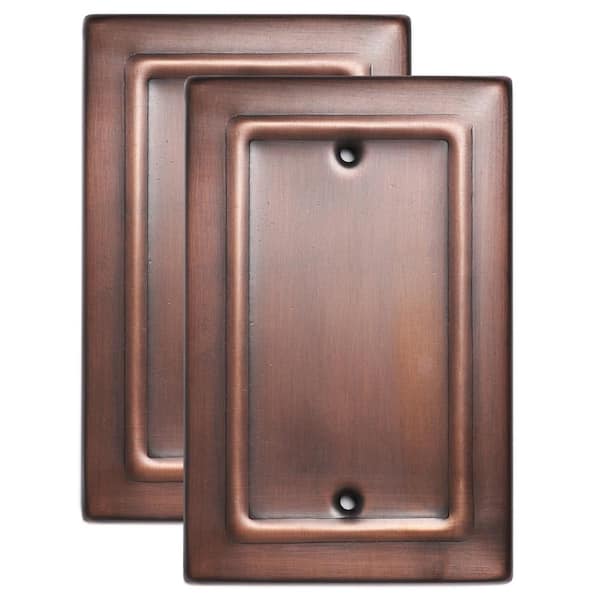 Monarch Abode Architectural 1-Gang Antique Copper Blank/No Device Metal Wall Plate (2-Pack)