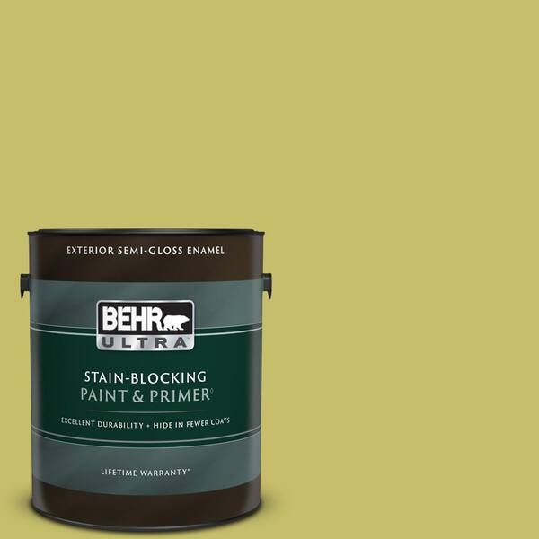 BEHR ULTRA 1 gal. #P350-5 Go Go Lime Semi-Gloss Enamel Exterior Paint & Primer