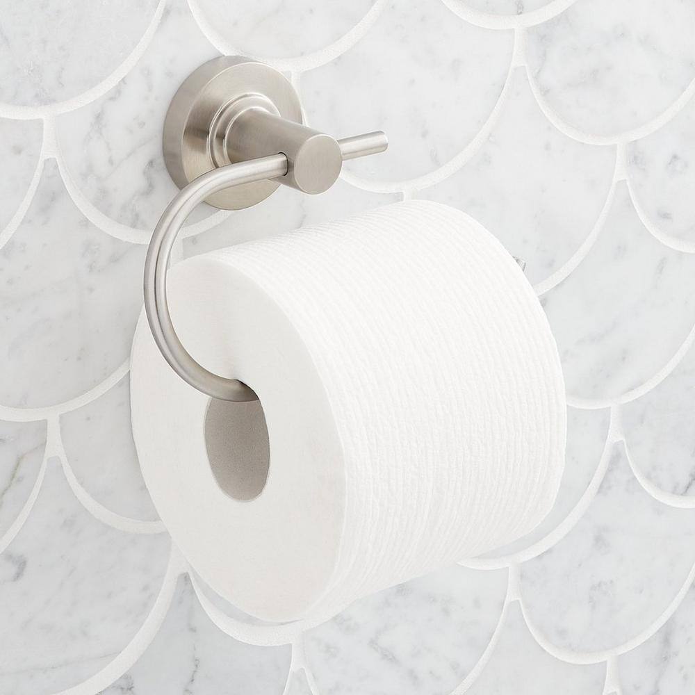 Lexia Brushed Nickel Wall Mounted Euro Toilet Paper Holder