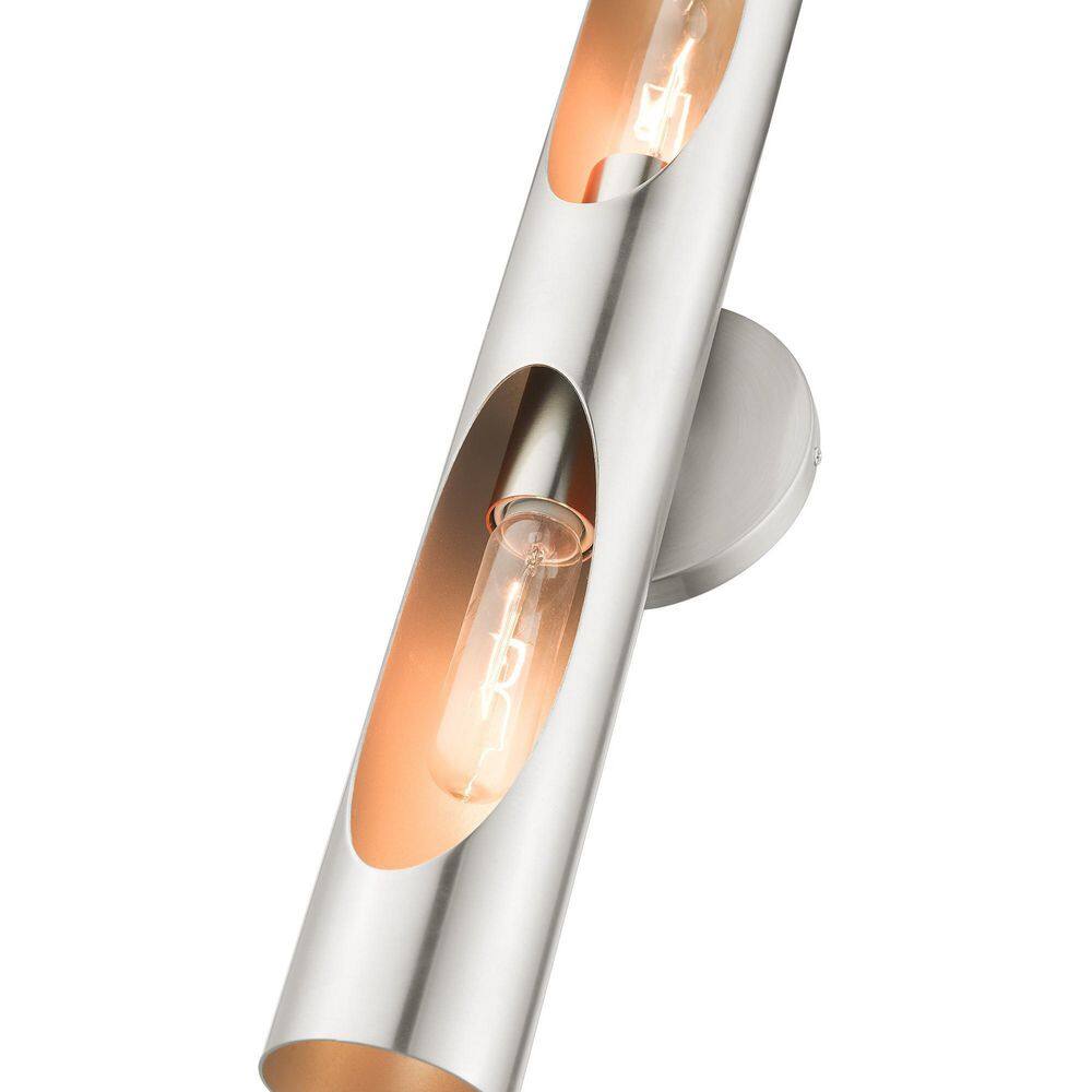 Novato Minimalist Brushed Nickel 2-Light Dimmable Sconce