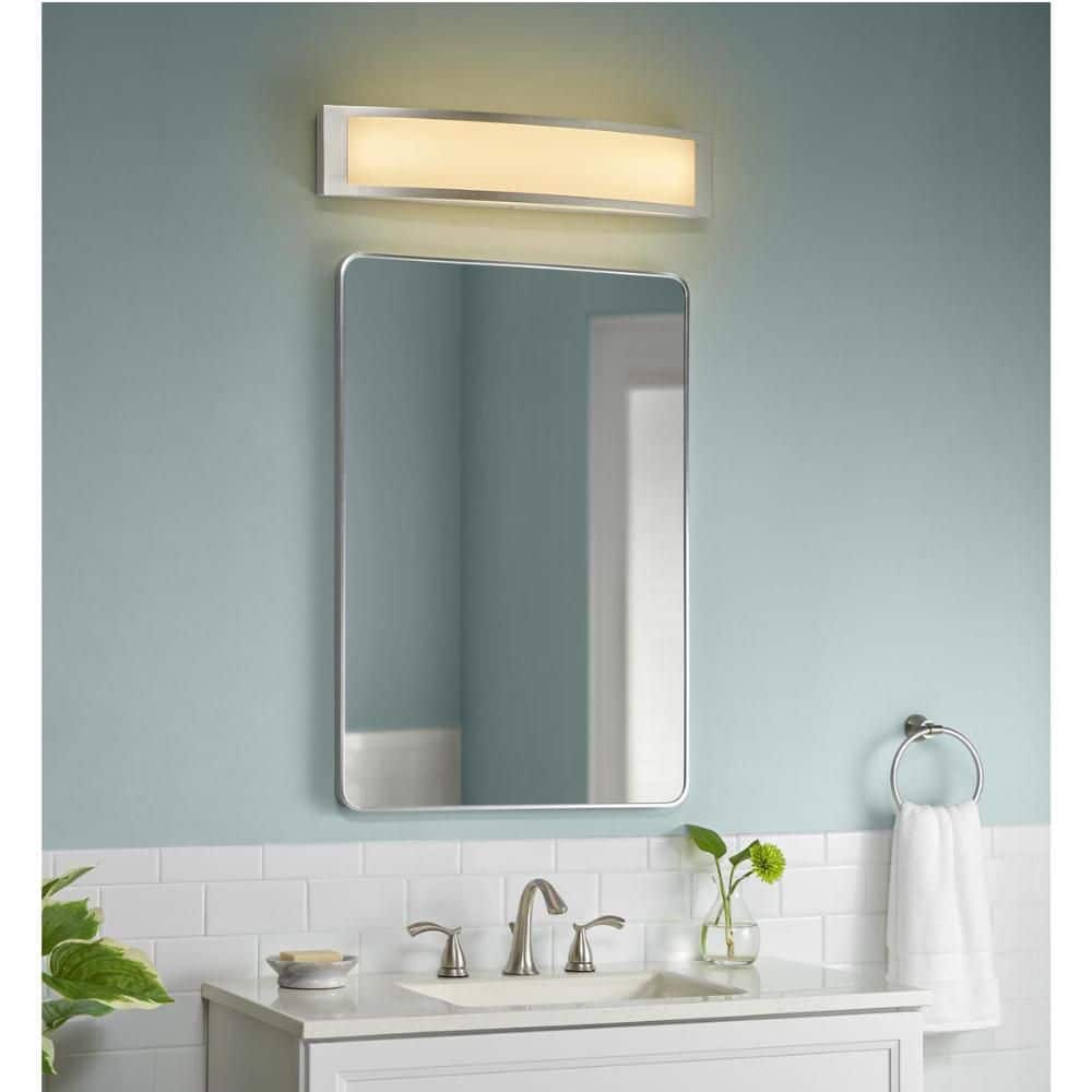 Woodbury 24 in. 1-Light Brushed Nickel LED Vanity Light with Extra Matte Black Trim 2700K-5000K price history on PriceWatchPro