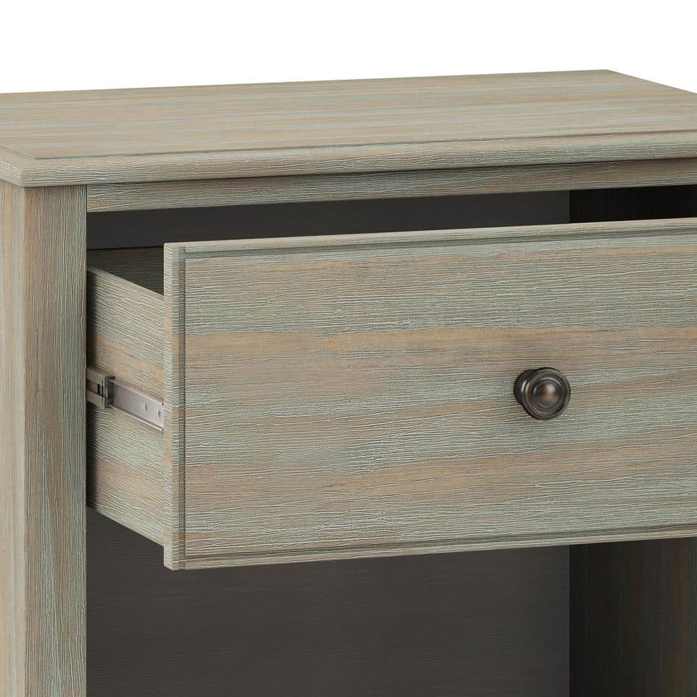 Connaught Distressed Gray Solid Wood Traditional Nightstand with 2 Drawers
