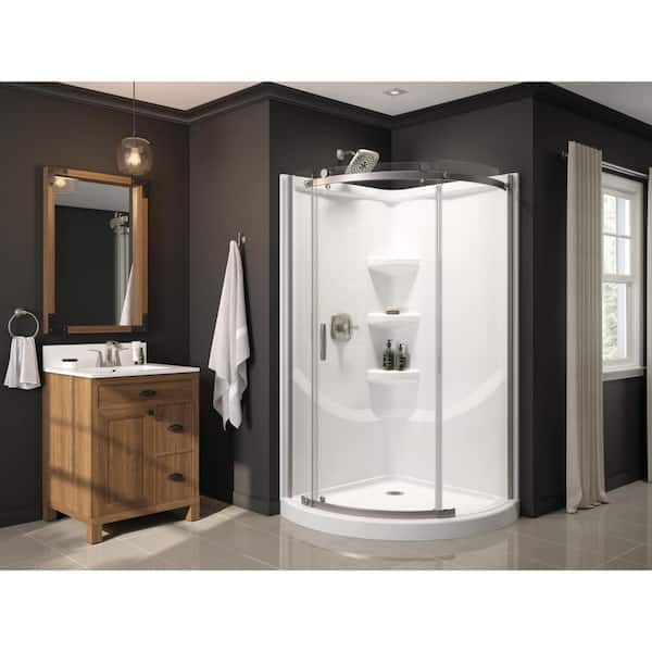 38'' Round Corner Shower Base in High Gloss White B711917-3838-WH