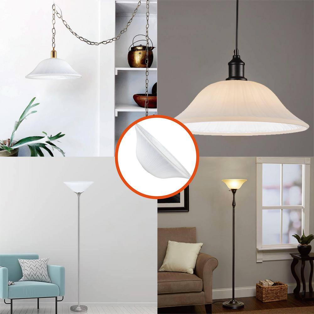 Amber Glass Torchiere Replacement Shade, 15.63" Diameter