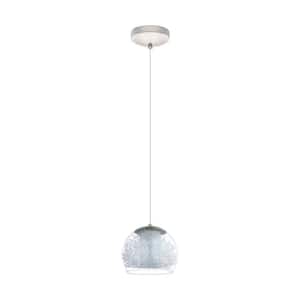 Altone 1 7.5 in. W x 59 in. H Matte Nickel Integrated LED Pendant Light with White/Clear Glass Shades