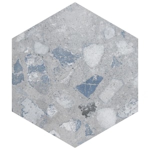 Recycle Hex River Blue 8-1/2 in. x 9-7/8 in. Porcelain Floor and Wall Tile (4.05 sq. ft./Case)
