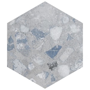 Merola Tile Llama Flower Loire Silver Smoke 9 in. x 9 in. Porcelain ...