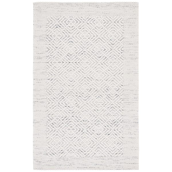 SAFAVIEH Marbella Ivory Black 5 ft. x 8 ft. Geometric Plaid Area Rug