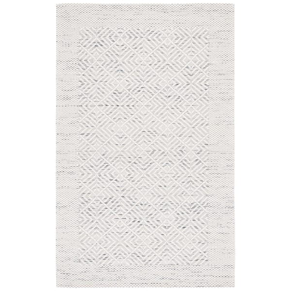 SAFAVIEH Marbella Ivory Black 6 ft. x 9 ft. Geometric Plaid Area Rug