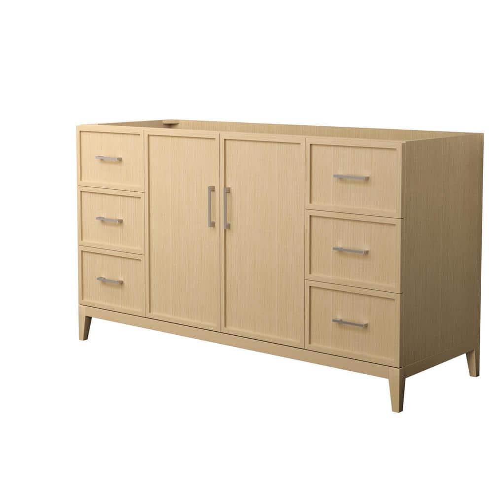 Elan 59 in. W x 21.5 in. D x 34.25 in. H Single Bath Vanity Cabinet without Top in White Oak with Brushed Nickel Trim price history on PriceWatchPro
