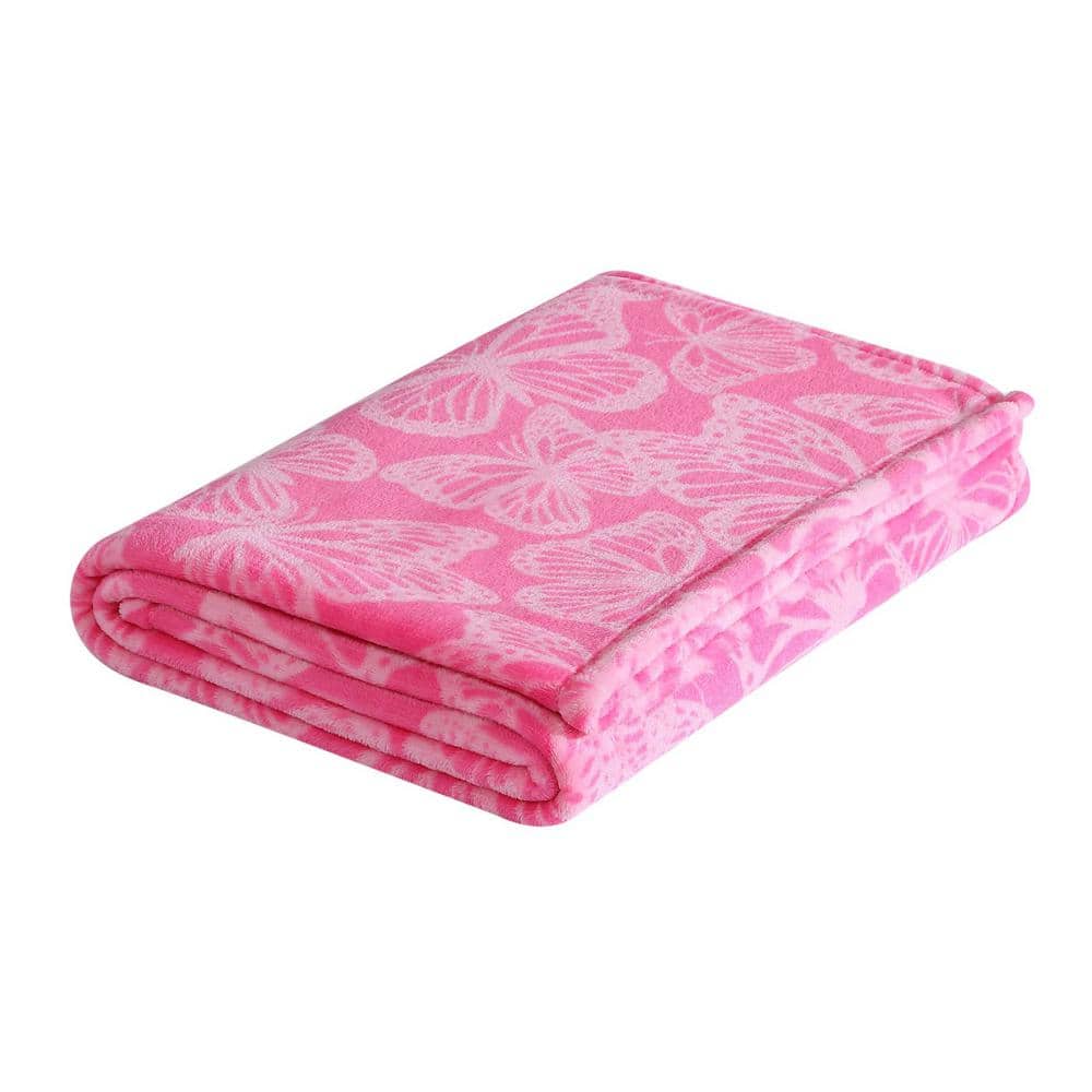 King Pink and White Reversible Microfiber Bedspread Set