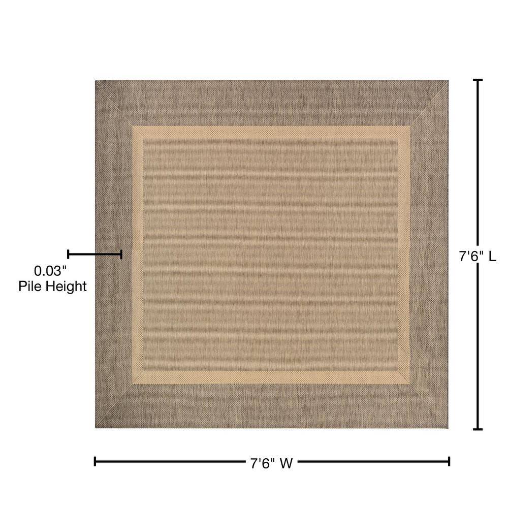 Couristan Recife Stria Texture 90" Square Indoor/Outdoor Blue Rug