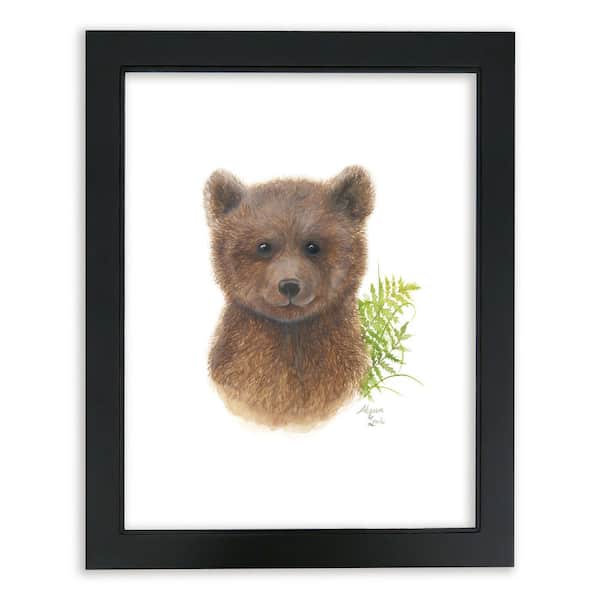 Unbranded Woodland Littles 2 "Bear" by Alyssa Lewis Individual Black Framed Animal Art Print 20 in. x 16 in.