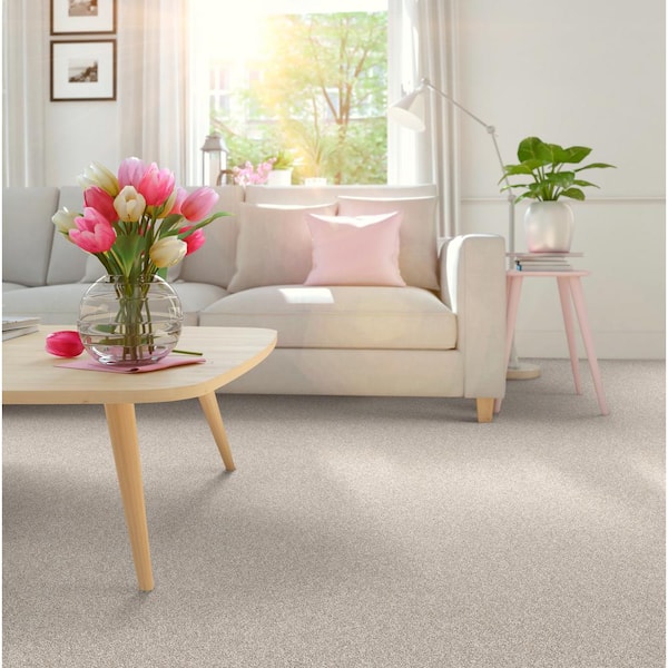 Coastal Charm II Color Feather Beige 56 oz. Nylon Texture Carpet - Installation Required