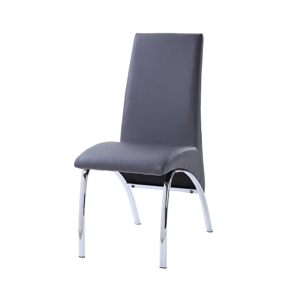 Acme Noland Side Chair (Set-2) in Gray PU & Chrome