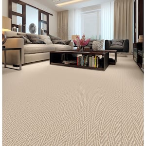 Camille Color Silk Straw Brown - 34 oz. Nylon Pattern Installed Carpet