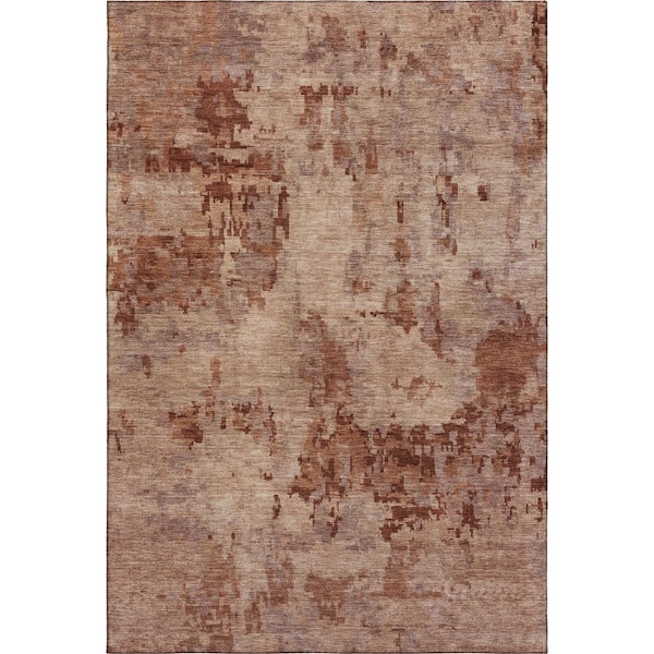 Mayfield Premium Machine Washable Abstract AMF2360 Copper 10 ft. x 14 ft. Area Rug