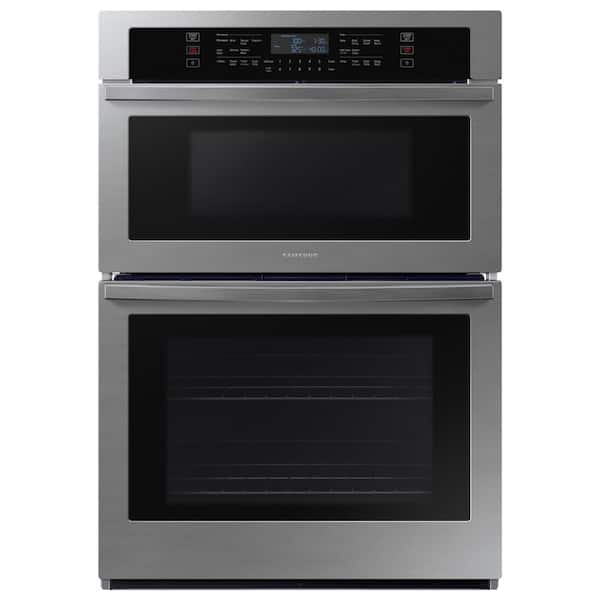 Samsung 30 in. 1.9/5.1 cu. ft. Wi-Fi Connected Electric Microwave Combination Wall Oven in Stainless Steel