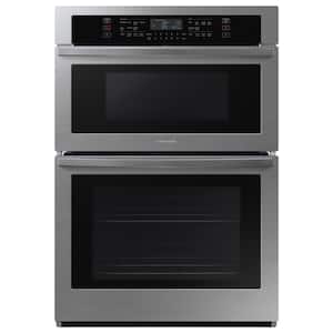29.8 in. 5.1 cu. ft. Electric Wall Oven and Microwave Combo in Stainless Steel with Broiler in Oven, Hidden Bake Element