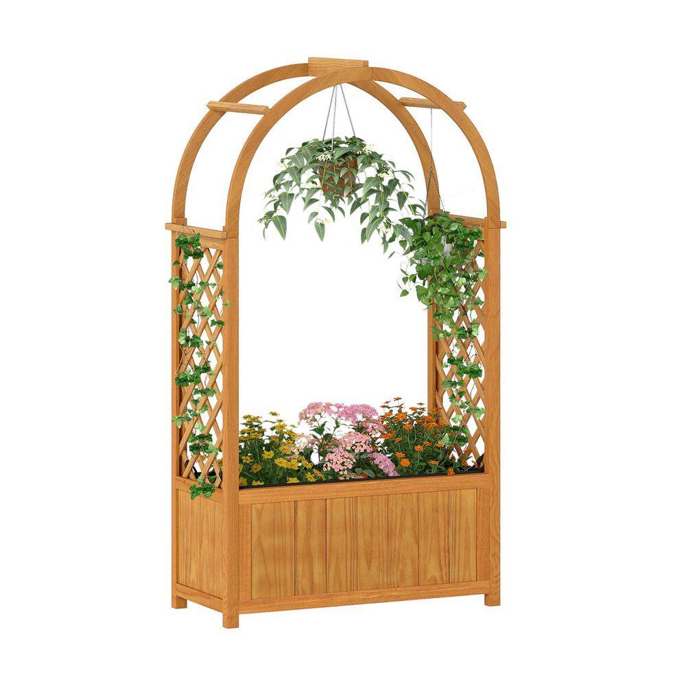 Orange Pine Wood Raised Garden Bed with Lattice Trellis and Arched Roof (33 in. L x 15 in. W x 57 in. H) price history on PriceWatchPro