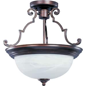 Essentials 2-Light Oil-Rubbed Bronze Semi-Flush Mount Light