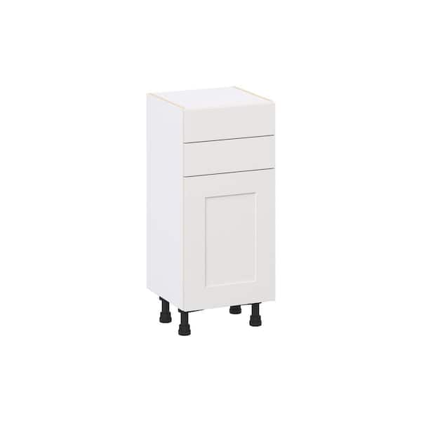 J COLLECTION Roseland 15 in. W x 14 in. D x 34.5 in. H Assembled Shaker Base Kitchen Cabinet in Warm White with 2 Drawers
