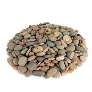 0.25 cu. ft. 1/2 in. to 1 in. Buff Buttons Mexican Beach Pebble Smooth Round Rock for Garden and Landscape Design