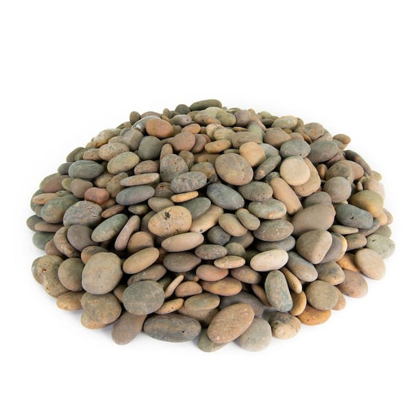 Southwest Boulder & Stone 0.25 cu. ft. 1/2 in. to 1 in. Buff Buttons Mexican Beach Pebble Smooth Round Rock for Garden and Landscape Design