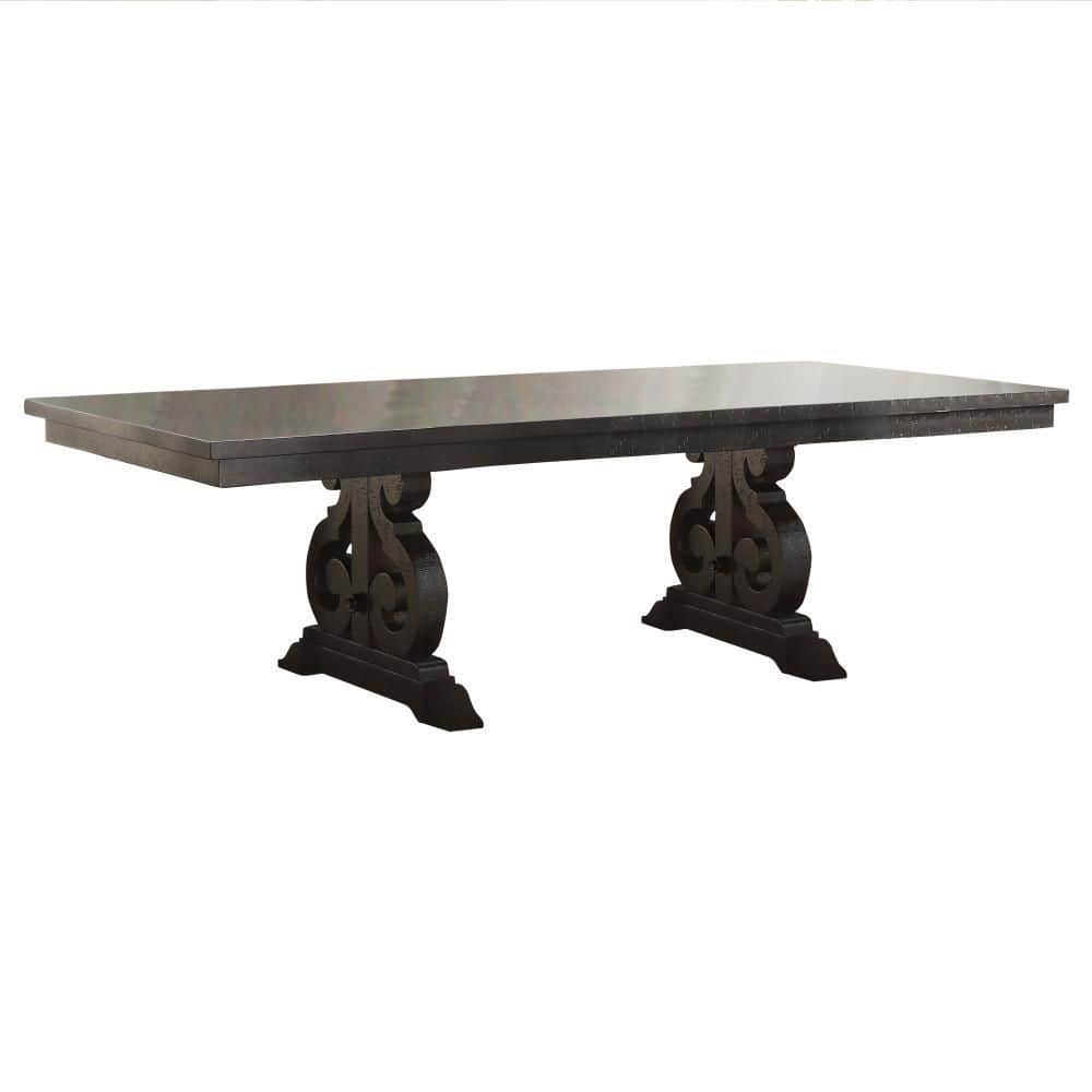Rustic Walnut Solid Wood Extendable Dining Table for Eight