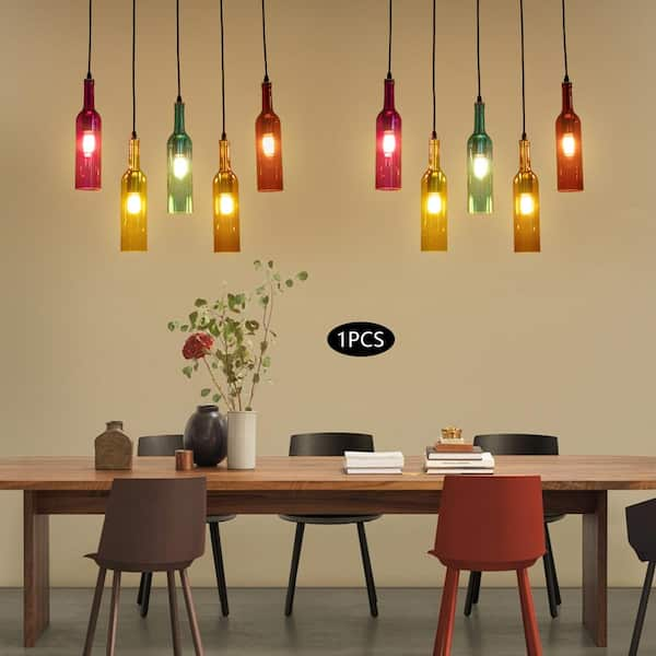 Wine 2024 Bottle Chandelier Rack Light Lighting Decor Pendant Style 8 Metal Round