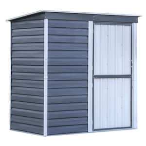 6 ft. W x 4 ft. D Shed-in-a-Box Charcoal/Cream Galvanized Steel Storage Shed with Locking Dutch Door
