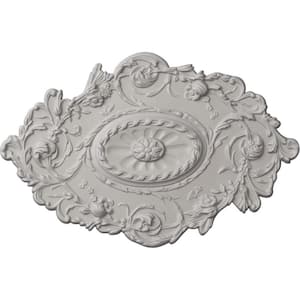 30-1/2 in. W x 20 in. H x 1-1/2 in. Strasbourg Urethane Ceiling Medallion, Ultra-Pure White, Ultra Pure White