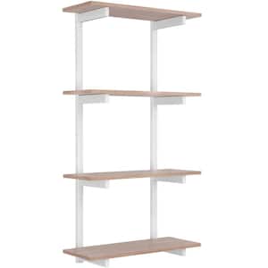 Delta 4-Tier Adjustable Premium Decorative Wall Shelf Kit with Shelves Light Oak