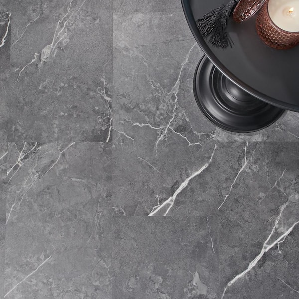 Ivy Hill Tile Take Home Sample - Marble Dark Gray Waterproof Rigid