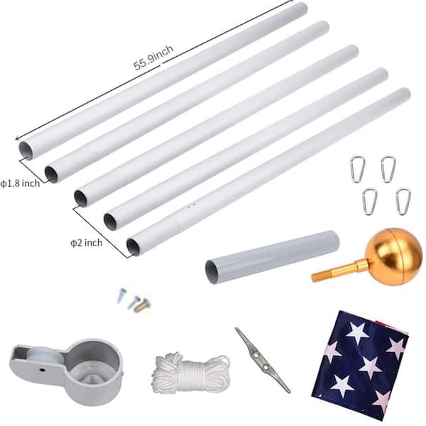 Reviews for 20 ft. Sectional Flag Pole Kit Extra Thick Heavy-Duty