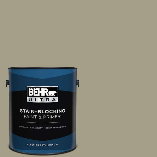 BEHR ULTRA 1 gal. #PMD-57 Fossil Stone Satin Enamel Exterior Paint & Primer