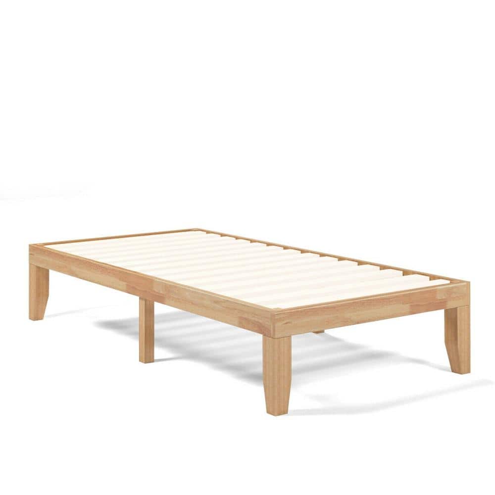 Twin Size 14 Inch Wooden Slats Bed Mattress Frame-Natural price history on PriceWatchPro