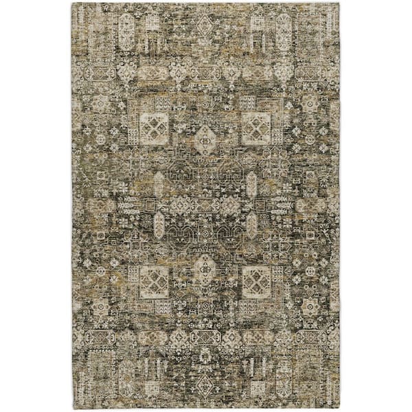 Dream Shag Premium Machine Washable Abstract ADS637 Coffee 9 ft. x 12 ft. Area Rug