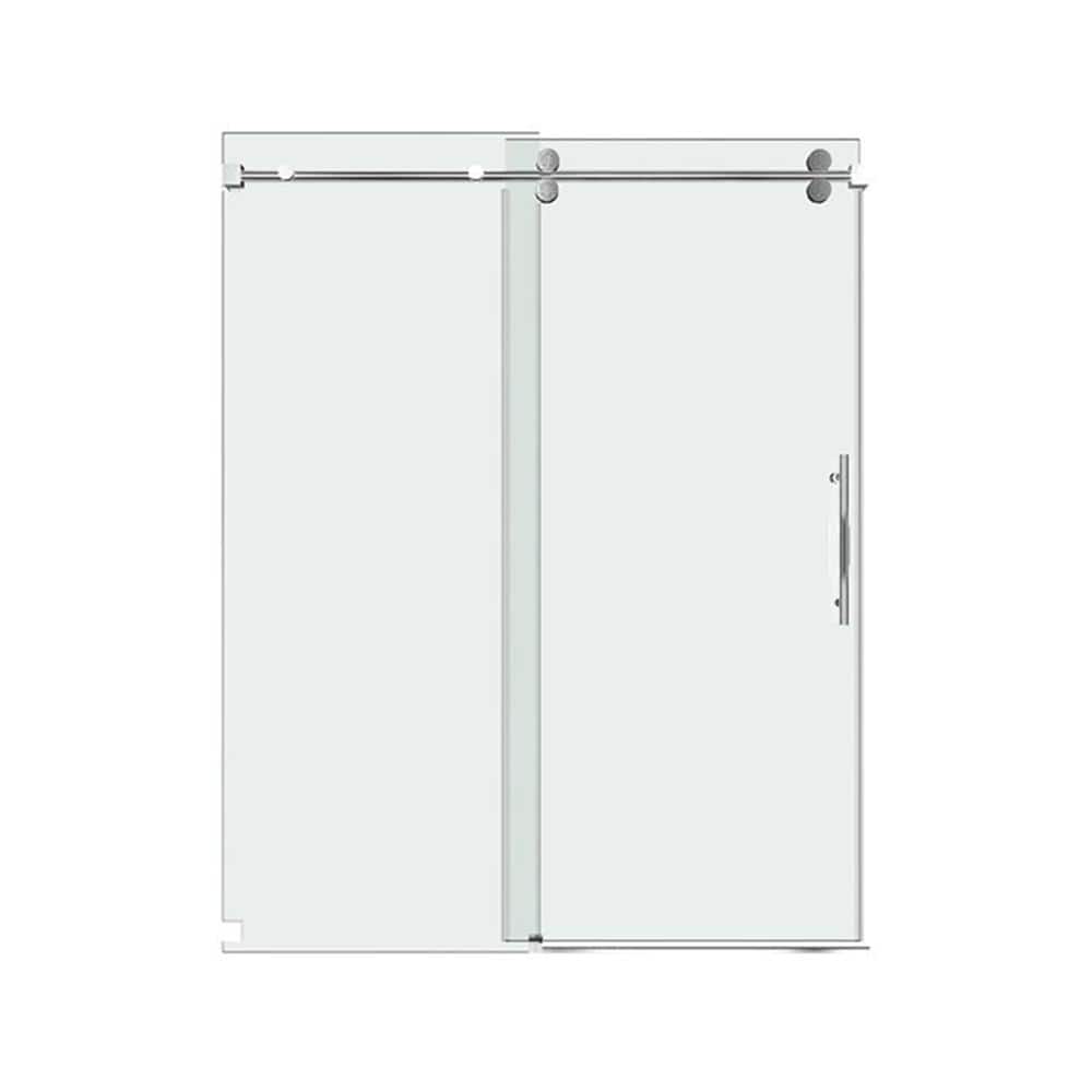 60 in. W x 66 in. H Single Sliding Frameless Tub Door with 3/8 in. Clear Glass in Brushed Nickel Bathtub Doors(1-Piece) price history on PriceWatchPro