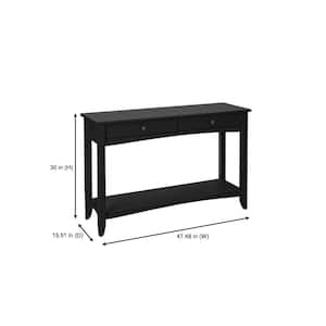 Cedar Springs Charcoal Black 2-Drawer Wood Console Table (47.5 in. W x 30 in. H)