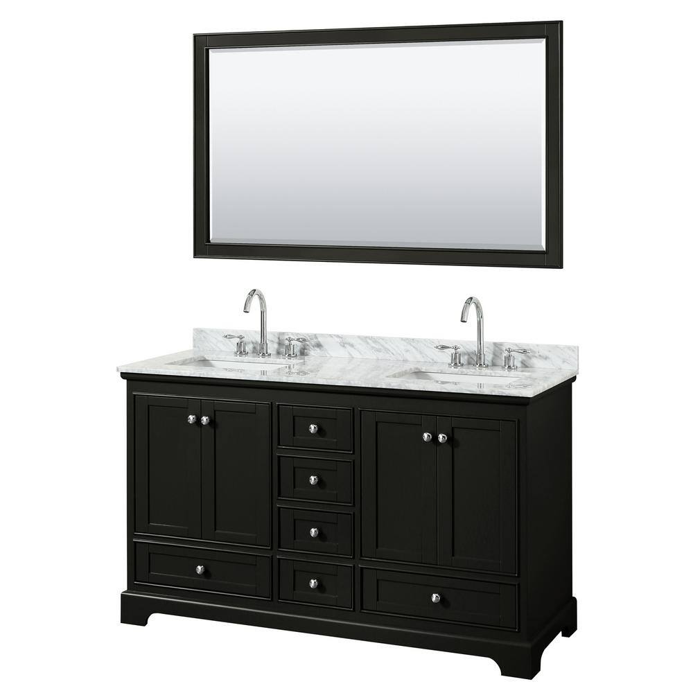 Wyndham Collection Deborah 60 in. Double Vanity in Dark Espresso with