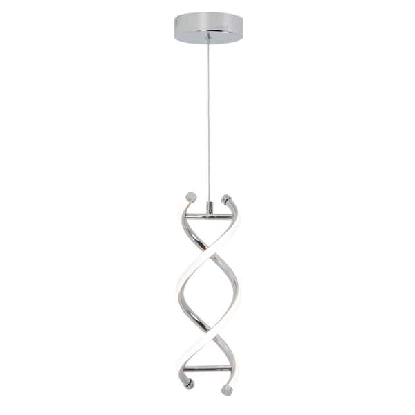 Artika DNA 13-Watt 1-Light Chrome Modern Integrated LED Pendant Light