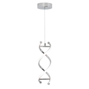 DNA 13-Watt 1-Light Chrome Modern Integrated LED Pendant Light