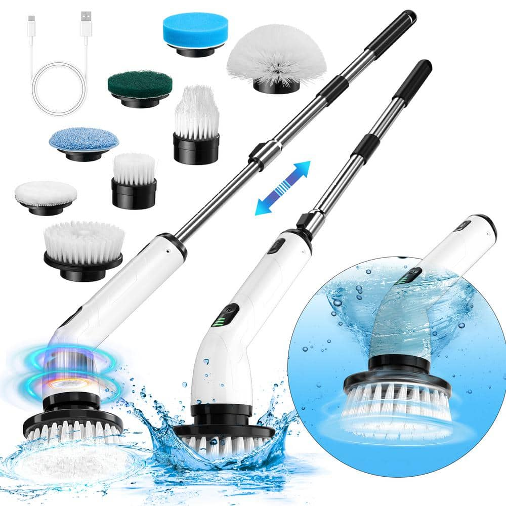 keimi Cordless Power Scrubber, IPX7 Waterpoof Electric Spin Scrubber ...