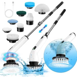 Cordless Power Scrubber, IPX7 Waterpoof Electric Spin Scrubber Cleaning Brush with 8 Brush Heads and Adjustable Handle