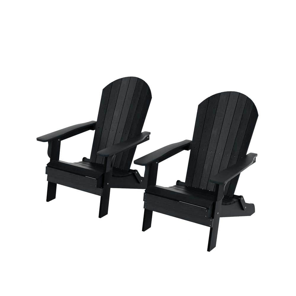 WESTIN OUTDOOR Vineyard Black Adirondack Chair HIPS Recycled Plastic   Westin Outdoor Plastic Adirondack Chairs Op6011 Bk 64 1000 