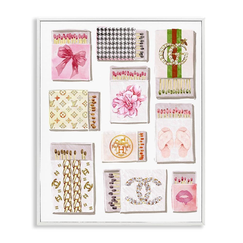 Glam Girl Matchboxes by Ziwei Li 1 Piece White Framed Abstract Giclee Art Print 20 in. x 16 in.