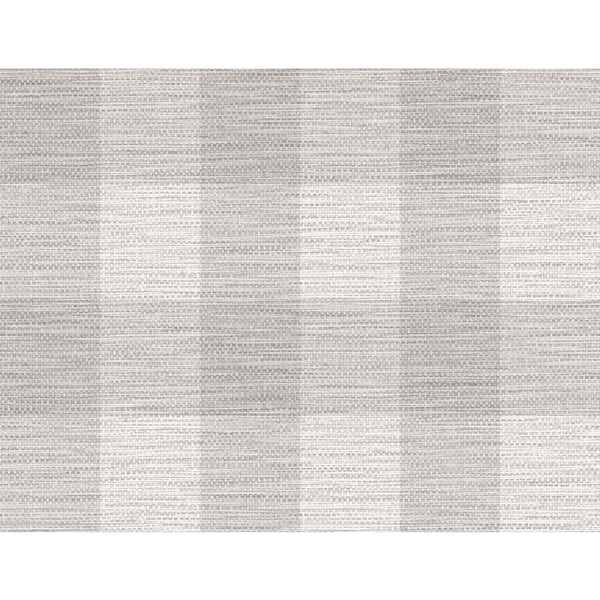 LILLIAN AUGUST Luxe Retreat Cove Gray Rugby Gingham Paper Unpasted Wallpaper Roll (60.75 sq. ft.)